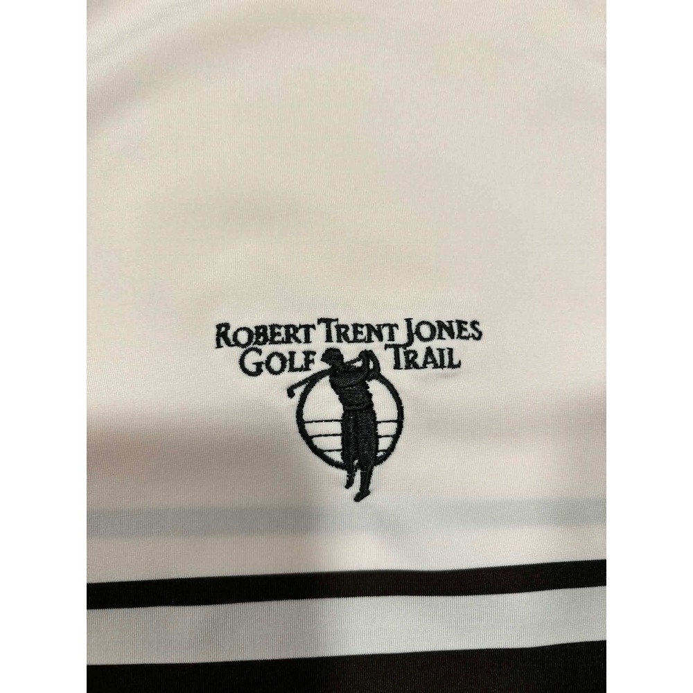 FootJoy Mens XXL Robert‎ Trent Jones Golf Trail Polo Shirt White Grey Colorblock - Picture 2 of 9